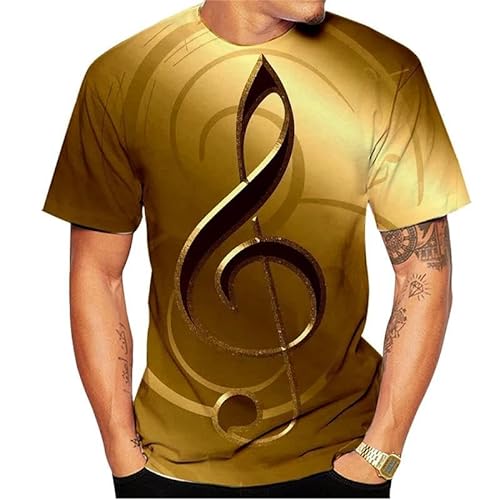 LUXINSHISU Gold Noten 3D Kurzarm Männer Frauen Casual T Shirt Erwachsene Studenten Rundhalsausschnitt Pullover Tops von LUXINSHISU
