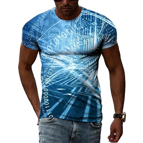 LUXINSHISU Stereo digital 3D kurzärmliges Herren Damen Freizeit T-Shirt Erwachsene Studenten Rundhalsausschnitt Pullover Tops von LUXINSHISU
