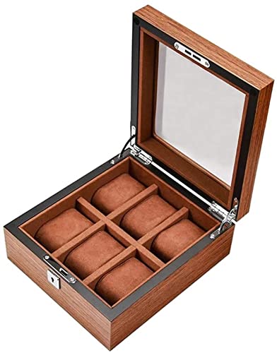 LUYIYI Uhrenbox aus Holz für Männer und Frauen, Uhrenbox, Uhrenvitrine aus Holz mit Klarglasfenster von LUYIYI