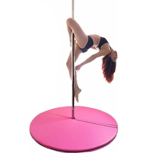 Crash-Matte für Pole Dance, 3 cm/5 cm/10 cm, verdickte runde faltbare Pole Dance Fallsicherheitspolsterung, Schutzmatte, Yoga-Übungsmatten-Kissen, Pink von LXGJSQY
