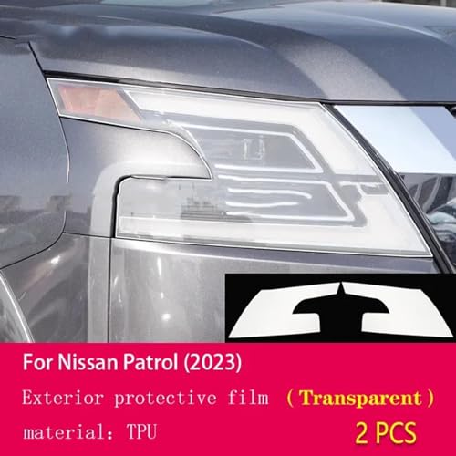 LXHZNB Auto-Außenscheinwerfer-TPU-Schutzfolie, Kratzfeste Reparaturfolie, Zubehör, für Nissan Patrol 2023, Autozubehör von LXHZNB