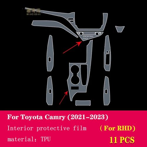 LXHZNB Auto-Innenfolie, Armaturenbrett, Klavierbrett, Schaltmittelkonsole, Kratzfest, transparente TPU- Folie, für Toyota Camry 2021–2023 von LXHZNB