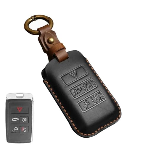 LXHZNB Leder-Autoschlüssel-Hülle, Schlüsselanhänger-Zubehör, Schlüsselanhänger-Halter, Tasche, für Jaguar Land Rover RangeRover Evoque Sport Discover von LXHZNB
