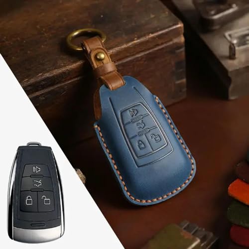 LXHZNB Leder-Autoschlüssel-Hülle, Schlüsselanhänger-Zubehör, Schlüsselanhänger-Halter-Tasche, für BAIC X7 BJ40 Senova D50 D70 X55 X65 EU5 EU7 Schlüsselanhänger-Schutz von LXHZNB