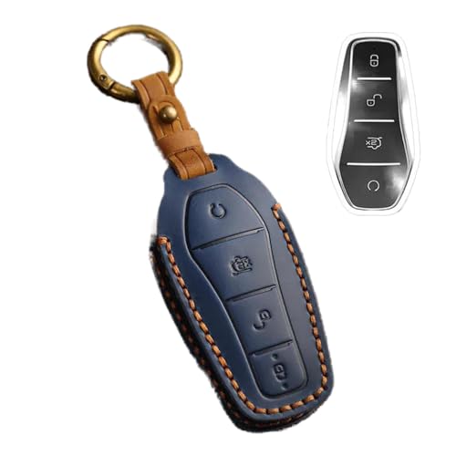 LXHZNB Leder-Autoschlüssel-Hülle, Schlüsselanhänger-Zubehör, Schlüsselanhänger-Halter-Tasche, für BYD Qin Plusdmi Atto 3 Han EV von LXHZNB