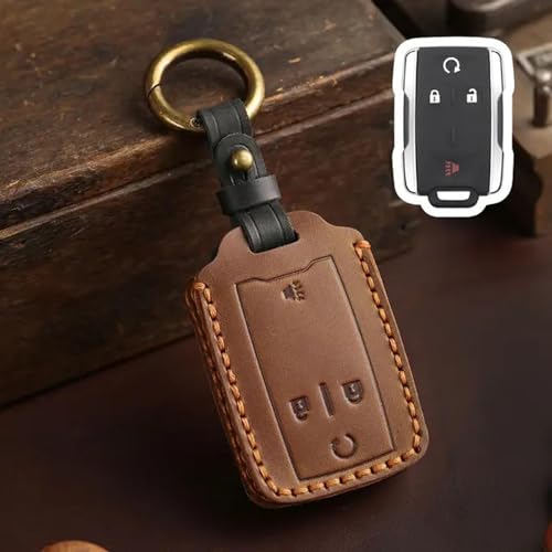 LXHZNB Leder-Autoschlüssel-Hülle, Schlüsselanhänger-Zubehör, Schlüsselanhänger-Halter-Tasche, für GMC Sierra 3500HD Canyon Colorado LT Silverado von LXHZNB