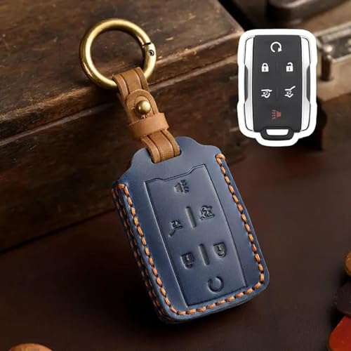 LXHZNB Leder-Autoschlüssel-Hülle, Schlüsselanhänger-Zubehör, Schlüsselanhänger-Halter-Tasche, für GMC Sierra 3500HD Canyon Colorado LT Silverado von LXHZNB