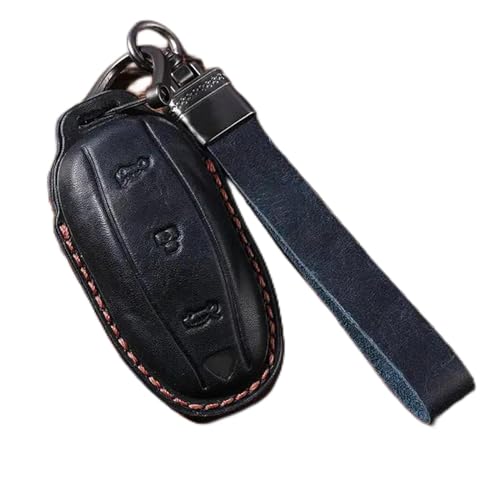LXHZNB Leder-Autoschlüssel-Hülle, Schlüsselanhänger-Zubehör, Schlüsselanhänger-Halter-Tasche, für Tesla Modell 3, Modell X, Modell S, Modell Y, Schlüsselanhänger-Halter, Fob-Shell von LXHZNB