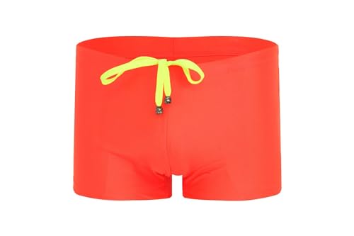 LXJYDN Badehose Männer Helle Farbschnüre Schwimmstämme, Bequeme Und Atmungsaktive Strandschwimmstämme-Orange-XL von LXJYDN