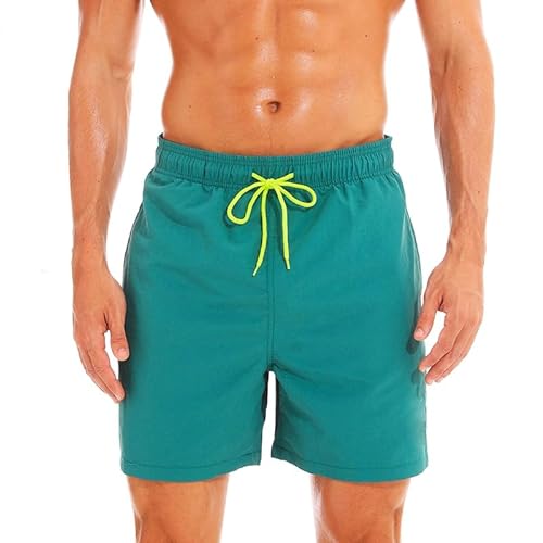 LXJYDN Badehose Männer Modische Schnelle Trocknende Schnürschuhe Im Schwimmen Casual Sports Beach Trunks-Grün-XL von LXJYDN