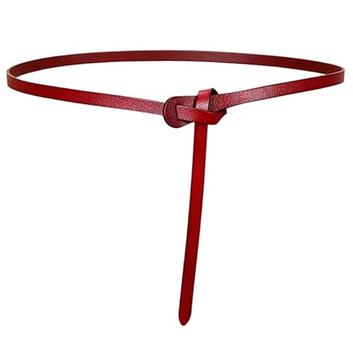 LXJYDN Gürtel Frauen Einfacher Ledergürtel, Vielseitiger Rock Taillengürtel-Rot-102 cm von LXJYDN