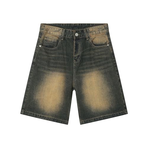 LXJYDN Kurze Hose Männer Retro Waschen Denim Shorts Vielseitige Lässige Denim -Shorts-Vintage Blue-XL von LXJYDN