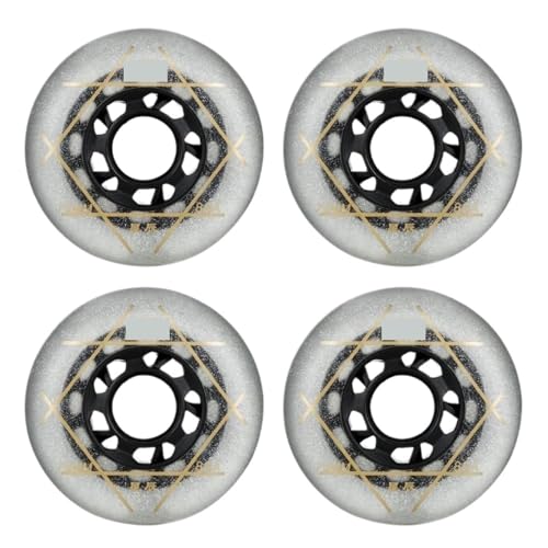 LXLAEOANG Inline Skate Rollen 88A PU verschleißfeste Inline-Skate-Räder, 4 Stück, 72 mm, 76 mm, 80 mm Rollen for Rollschuh-Skateboard-Wave-Board(White 80mm 4Pcs) von LXLAEOANG