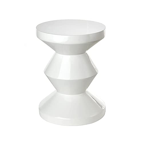 LXLSHOP Sofa-Seiten-Wohnzimmer-Ecktisch, runder Metalltisch, einfacher Schlafzimmer-Nachttisch, Regal (Farbe: Weiß) Made in China von LXLSHOP