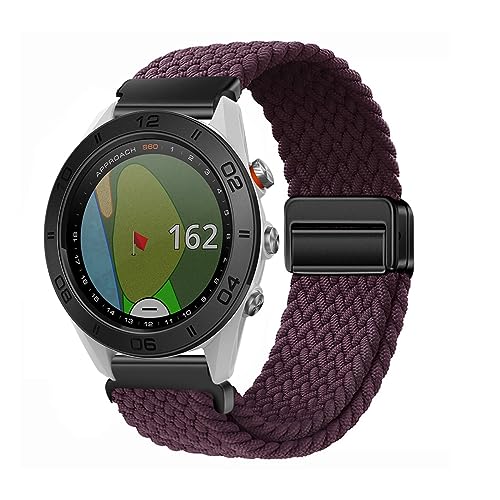 Nylon Armband Kompatibel mit Garmin Approach S62,Sport Elastisches Nylon Stoff Ersatzband für Garmin Approach S62 Band Herren/Damen und Magnet Schnalle für Garmin Approach S62 (21) von LXURY