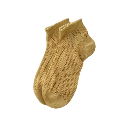 LXYUTY Kuschelsocken Dünne Socken Von Sommer -Frauen Hohles Mesh Atmungsable Flache Socken Für Frauen-gelb von LXYUTY