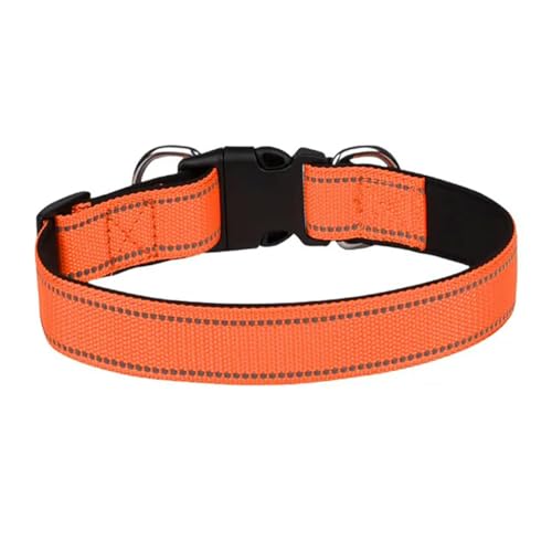 LXYUTY Leuchthalsband Hund Reflektierender Hundehalsband, Atmungsaktiv-orange-l von LXYUTY