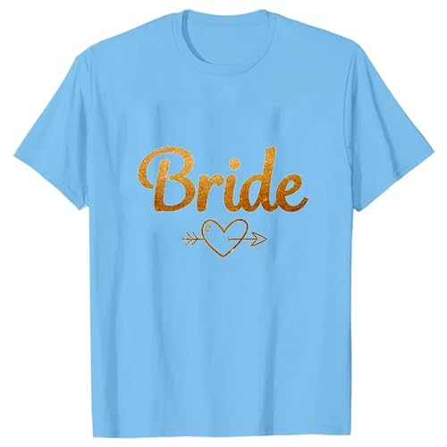 LXYUTY T-Shirts für Damen Brautjungferteam Bride T-Shirt Golden Arrow Liebes Herz Tees Junggeselle Bachelorette Henne Party-t -Shirt 20-5xl von LXYUTY