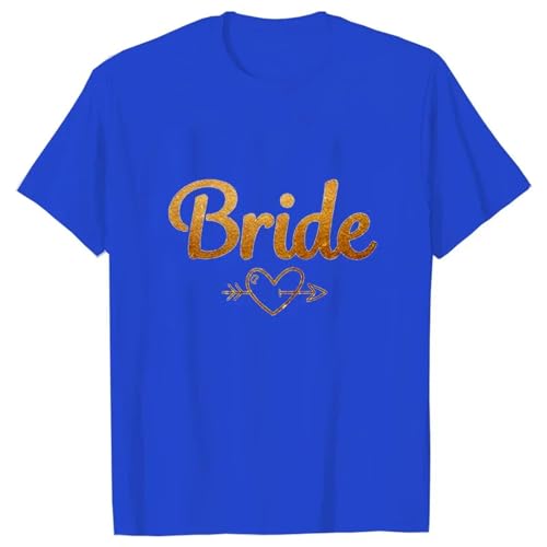 LXYUTY T-Shirts für Damen Brautjungferteam Bride T-Shirt Golden Arrow Liebes Herz Tees Junggeselle Bachelorette Henne Party-t -Shirt 28-3xl von LXYUTY