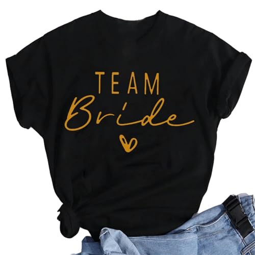 LXYUTY T-Shirts für Damen Hochzeit Party Team Braut Bachelorette Frauen T-shirts-schwarz-16082-l von LXYUTY
