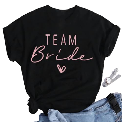 LXYUTY T-Shirts für Damen Hochzeit Party Team Braut Bachelorette Frauen T-shirts-schwarz-16084-l von LXYUTY