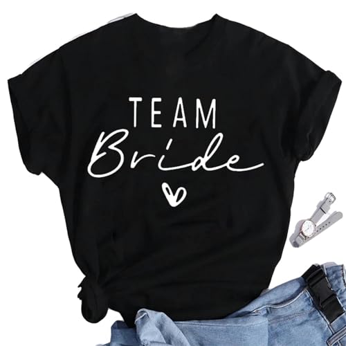 LXYUTY T-Shirts für Damen Hochzeit Party Team Braut Bachelorette Frauen T-shirts-schwarz-16086-m von LXYUTY