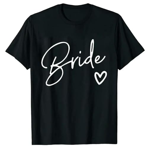 LXYUTY T-Shirts für Damen T-Shirt Kurzarm Weibliches T-Shirt Braut Party Braut Squad Team Braut T-shirts-f1265-1-schwarz-xxl von LXYUTY