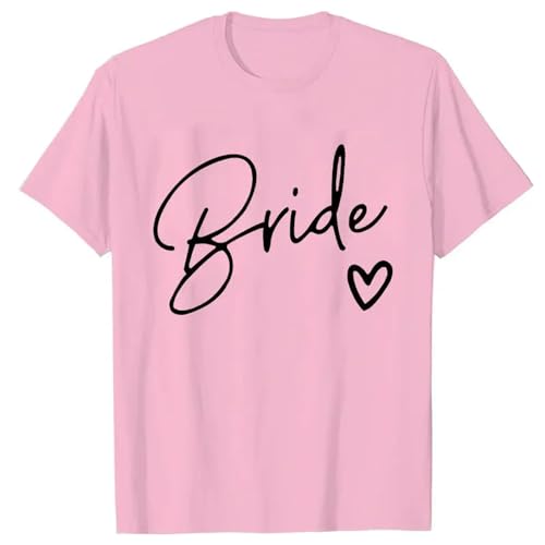 LXYUTY T-Shirts für Damen T-Shirt Kurzarm Weibliches T-Shirt Braut Party Braut Squad Team Braut T-shirts-f1265-13-pink-xxl von LXYUTY