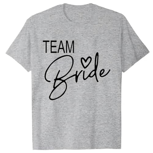 LXYUTY T-Shirts für Damen T-Shirt Kurzarm Weibliches T-Shirt Braut Party Braut Squad Team Braut T-shirts-f1265-20-grau-xxl von LXYUTY