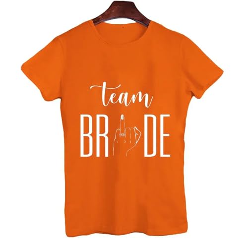 LXYUTY T-Shirts für Damen T-Shirt Team Braut Tops Bachelorette T-Shirt Kurze Hochzeit Hen Party Tees-6-braut T-Shirt 3-m von LXYUTY
