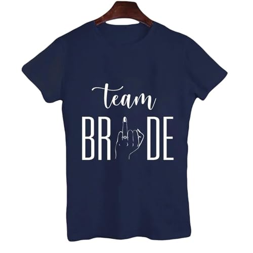 LXYUTY T-Shirts für Damen T-Shirt Team Braut Tops Bachelorette T-Shirt Kurze Hochzeit Hen Party Tees-6-braut T-Shirt 6-l von LXYUTY