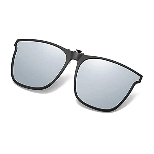 LYAART Polarisierte Flip-Up-Sonnenbrille zum Aufstecken, Flip-Up-Sonnenbrille UV-Schutz für Männer und Frauen beim Fahren (Silver) von LYAART