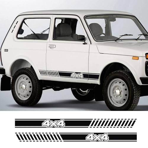 LYABYT 2Pcs DIY Aufkleber Auto Lange Seite Streifen Aufkleber Vinylfolie 4X4 Automobile Dekoration Auto Tuning Zubehör, für Lada NIVA 2021 LYABYT 2Pcs DIY Aufkleber Auto Lange Seite Streifen Aufkleber Vinylfolie 4X4 Automobile Dekoration Auto Tuning Zubehör, für Lada NIVA 2021 von LYABYT