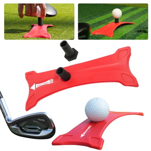 LYEAA Golf-Trainingshilfe-Set – Raketenstartmatte, 2 schwarze Tees für verbessertes Zielen & Ballheben, tragbares Design von LYEAA
