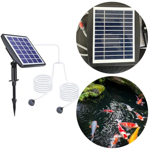 LYEAA Solarbetriebenes Sauerstoffbelüfter für Aquarien, hocheffizientes Teich- und Angelsauerstoffversorgungsgerät mit Rohr von LYEAA