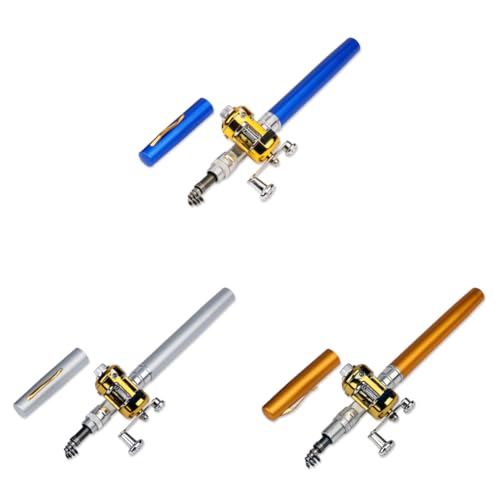 LYEAA Tragbares Stift-Angelruten- und Rollen-Kombi-Set – Mini-Teleskop-Taschen-Angelausrüstung mit Zubehör for den Außenbereich von LYEAA