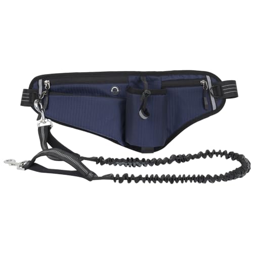 LYEAA Verstellbarer Hunde-Laufgürtel mit Bungee-Leine und Tasche, Hüfttasche zum Wandern, Joggen, Hüfttasche von LYEAA