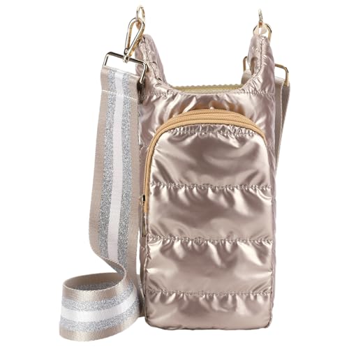 LYEAA Wasserflaschenträger Verstellbares Weitgurt Wasserflasche Puffer Tragbarer Wasserflaschenbeutel Weich für Außenreisen (Gold) von LYEAA