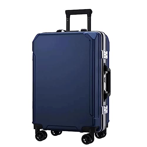 LYFDPN Practical Luggage Suitcases Carry On Luggage Dual USB Charging Ports Aluminum Frame Suitcase Large Capacity Luggage Easy to Move (Dark Blue 26 in) von LYFDPN