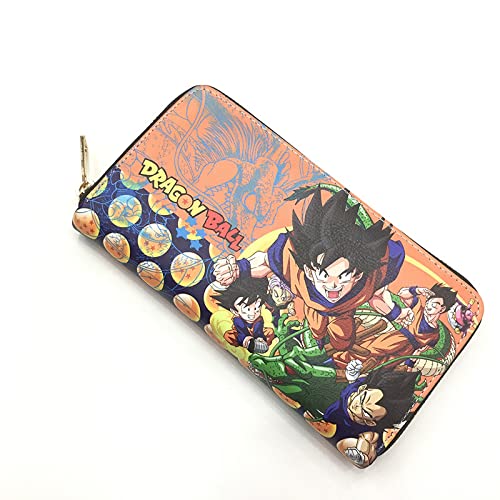 LYXFDC Anime geldbörse Anime Dragon Ball Lange Brieftasche Männer und Frauen Grund- und Sekundarschüler Geldbörse Reißverschluss PU-Brieftasche Jugend Clutch Bag von LYXFDC