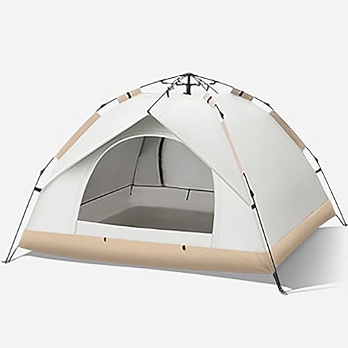 Sofort Aufbaubares Zelte, 3-4 Mann Personen Campingzelt, Leichtes und Einfach Aufzubauendes Outdoor Zelt, für Outdoor Familiencamping, Wandern, Jagen, Unverzichtbare Campingausrüstung (Color : White von LYXYJRYBHD