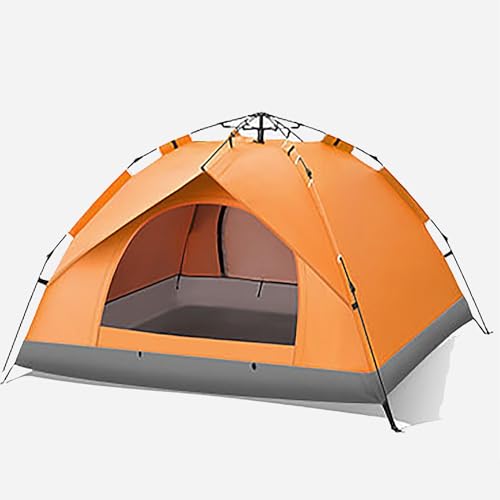 Sofort Aufbaubares Zelte, 3-4 Mann Personen Campingzelt, Leichtes und Einfach Aufzubauendes Outdoor Zelt, für Outdoor Familiencamping, Wandern, Jagen, Unverzichtbare Campingausrüstung (Color : Orange von LYXYJRYBHD