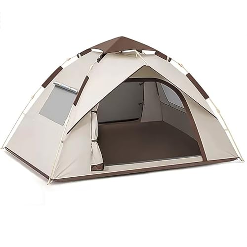 Zelte für Camping, Zelt 3-4 Personen, Sonnen- und Regensicheres 4-Jahreszeiten-Zelt, für Familiencamping im Freien, Wandern, Jagen, Unverzichtbare Campingausrüstung (Color : Brown, Size : Large) von LYXYJRYBHD
