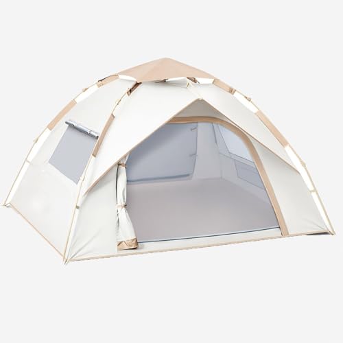 Zelte für Camping, Zelt 3-4 Personen, Sonnen- und Regensicheres 4-Jahreszeiten-Zelt, für Familiencamping im Freien, Wandern, Jagen, Unverzichtbare Campingausrüstung (Color : White, Size : Large) von LYXYJRYBHD