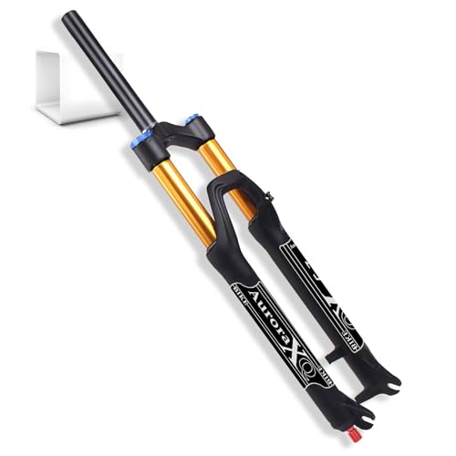 LYYCX AuroraXQ Mountainbike Gabel 26/27,5/29 Zoll, MTB Luftgabel Gerade/konisch Scheibenbremse Magnesiumlegierung 140mm Federweg 9mm QR Fahrrad Federgabel(Straight Manual,29 Zoll) von LYYCX