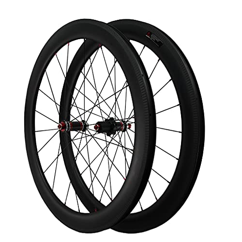 700C Carbonfaser-Rennrad-Laufradsatz C/V-Bremse 20/24 Löcher Radfahren Vorder- und Hinterrad Schnellspanner-Rennradfelge für 7 8 9 10 11 12 Geschwindigkeit von LYZCX