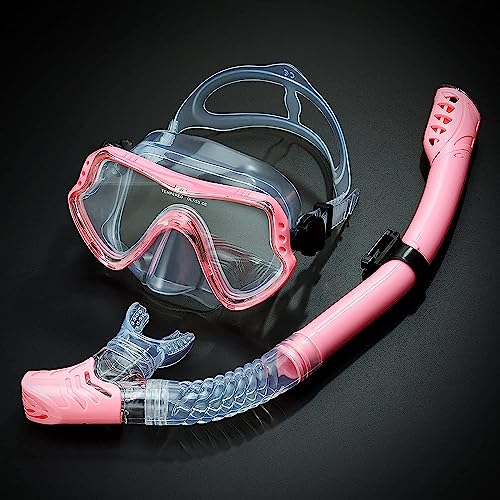 Tauchmaske Mit Schnorchel Anti-Fog-Brille 180° Klare Sicht Silikonrock Schnorchelset Erwachsene LZFCDMD von LZFCDMD
