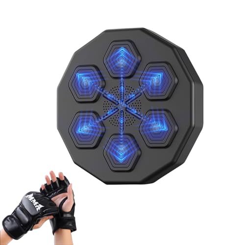 LZLUCKCOME Music Bluetooth Boxing Machine, Intelligentes Musik Box Wandziel, Boxausrüstung Kraftstester Mit Musik, Boxsack Trainingsgerät für Heimübungen. (Musikboxtrainer + Erwachsenenhandschuhe) von LZLUCKCOME