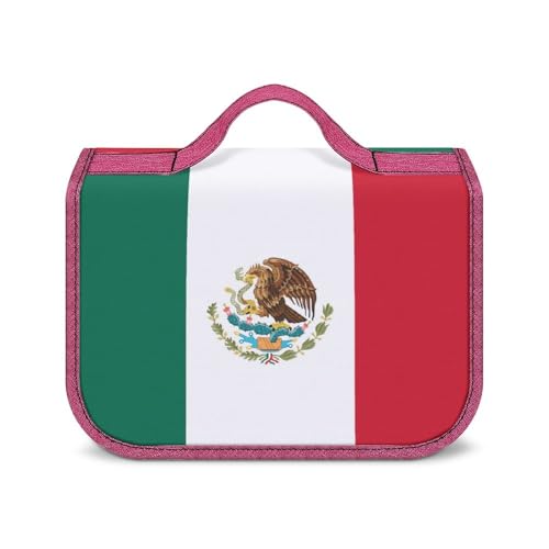 Kulturbeutel aus Segeltuch, tragbare Make-up-Tasche, britische Flagge, Kulturbeutel für Damen und Herren, Mexikanische Flagge, Einheitsgröße von LZNJZ