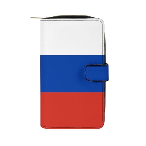 LZNJZ Geldbörse aus PU-Leder, Geldbörsen für Damen, russische Flagge, Russische Flagge, 19.7x11x3.5cm von LZNJZ